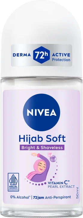 Nivea Deo Roll On - Brightening Hijab Soft (Women), 24 × 50 ml