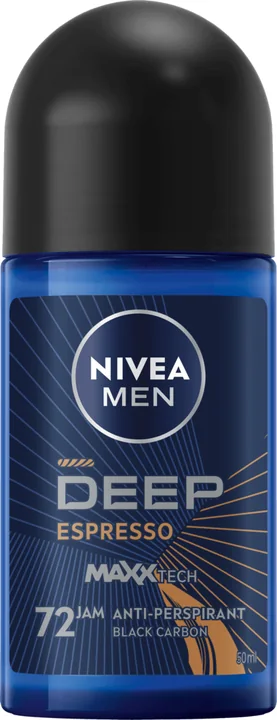 Nivea Deo Roll On - Deep Black Carbon Espresso (Men), 24 × 50 ml