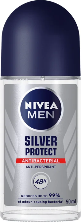 Nivea Deo Roll On - Silver Protect (Men), 24 × 50 ml