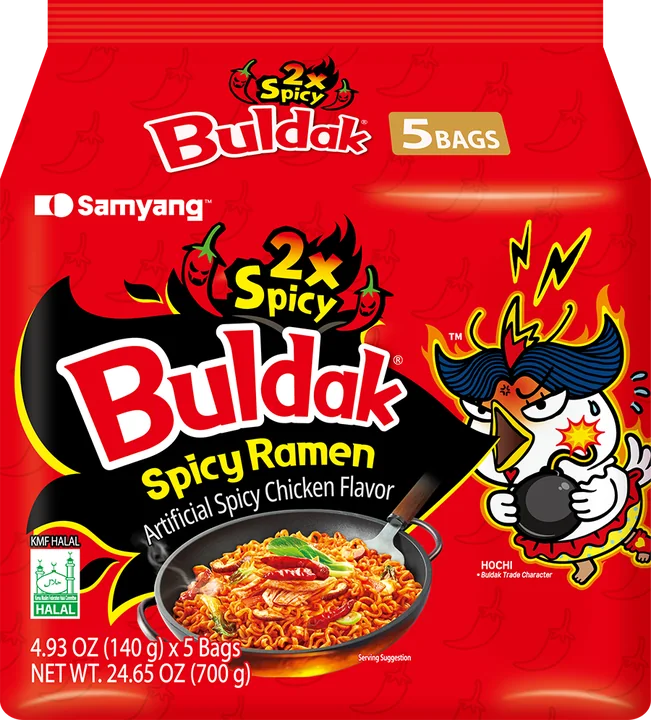 Samyang Noodles 2X Spicy, 8 × 5 × 140 g