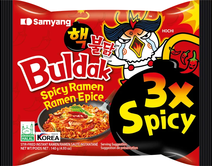 Samyang Noodles 3X Spicy, 8 × 5 × 140 g
