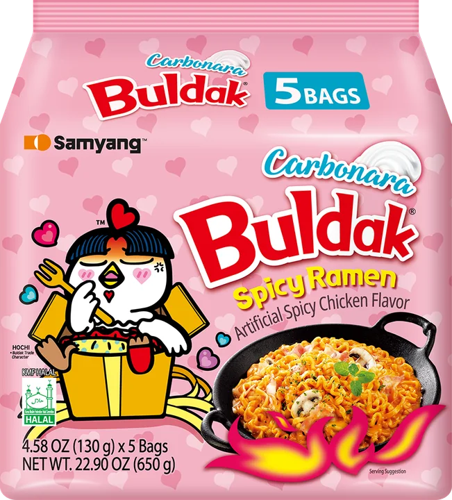 Samyang Noodles Carbonara, 8 × 5 × 130 g