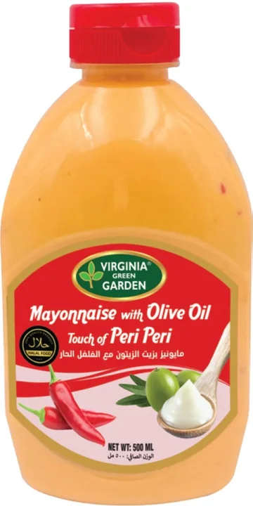 Virginia Green Garden Mayonnaise with Olive Oil Peri Peri - Noor PET, 12 × 500 g