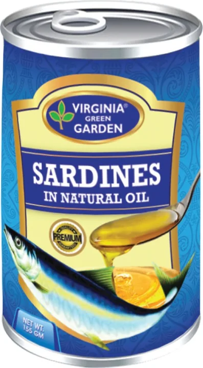 Virginia Green Garden Sardine in Natural Oil (Easy Open), 50 × 155 g